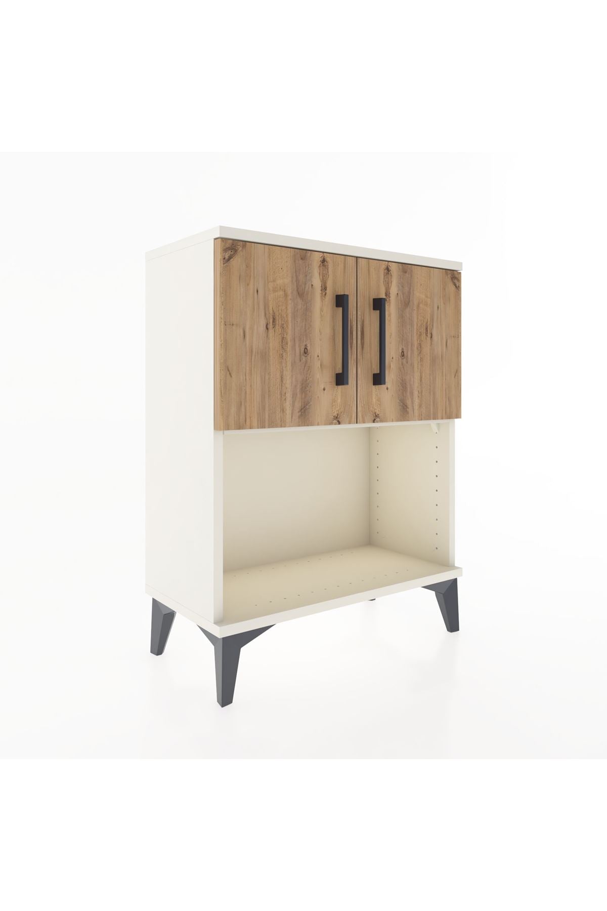 Arges Komodin 2 Raflı 2 Çekmeceli 2 Kapaklı 60x30x80 Aytaşı-Çam