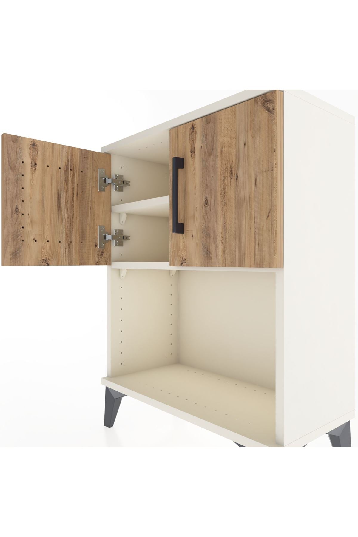 Arges Komodin 2 Raflı 2 Çekmeceli 2 Kapaklı 60x30x80 Aytaşı-Çam