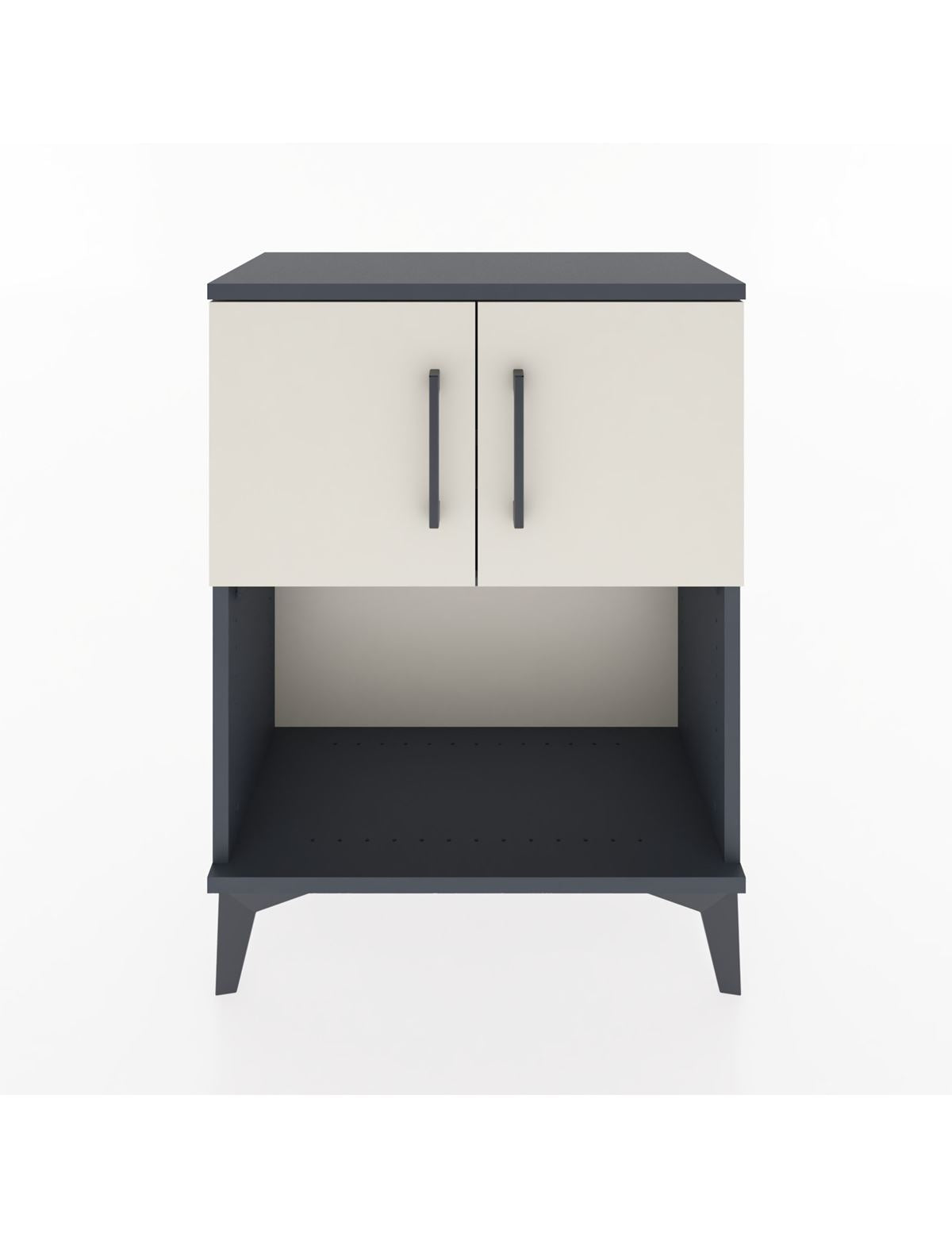 Arges Komodin 2 Raflı 2 Çekmeceli 2 Kapaklı 60x30x80 Antrasit-Aytaşı