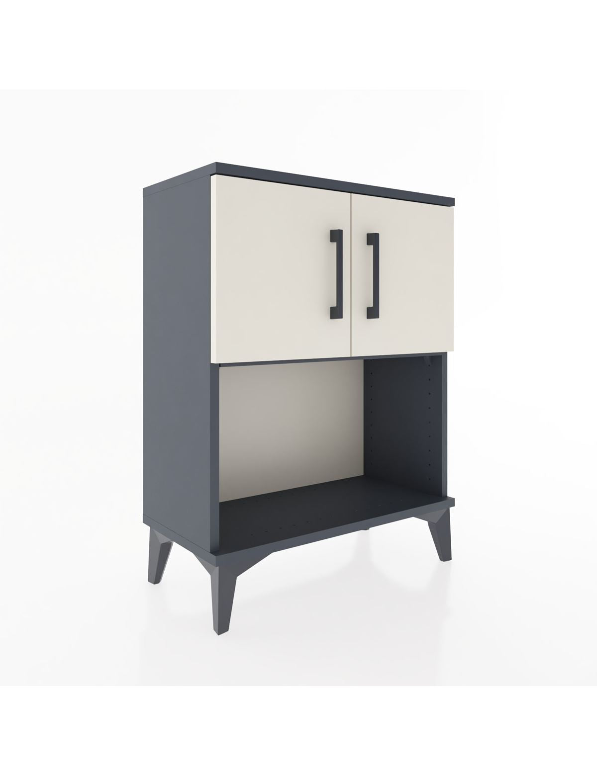 Arges Komodin 2 Raflı 2 Çekmeceli 2 Kapaklı 60x30x80 Antrasit-Aytaşı