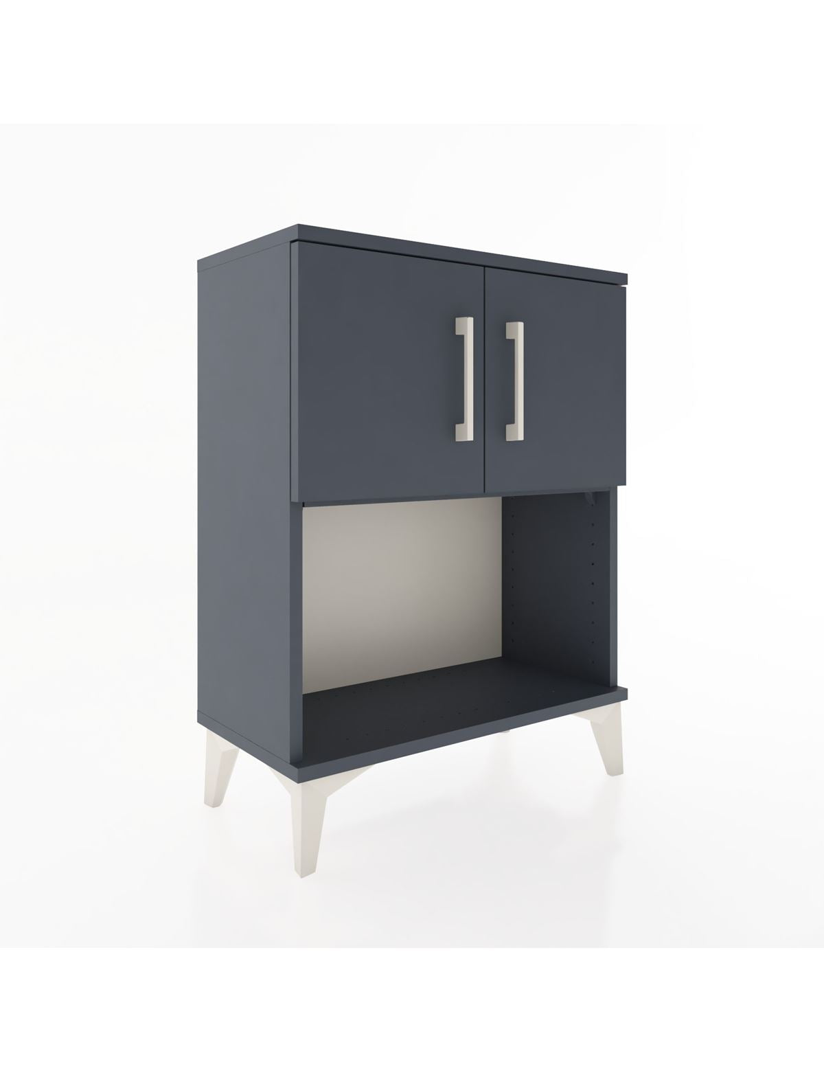 Arges Komodin 2 Raflı 2 Çekmeceli 2 Kapaklı 60x30x80 Antrasit-Antrasit