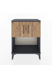 Arges Komodin 2 Raflı 2 Çekmeceli 2 Kapaklı 60x30x80 Antrasit-Çam