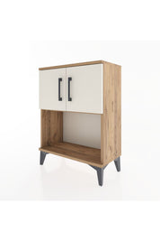 Arges Komodin 2 Raflı 2 Çekmeceli 2 Kapaklı 60x30x80 Çam-Aytaşı