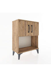 Arges Komodin 2 Raflı 2 Çekmeceli 2 Kapaklı 60x30x80 Çam-Çam
