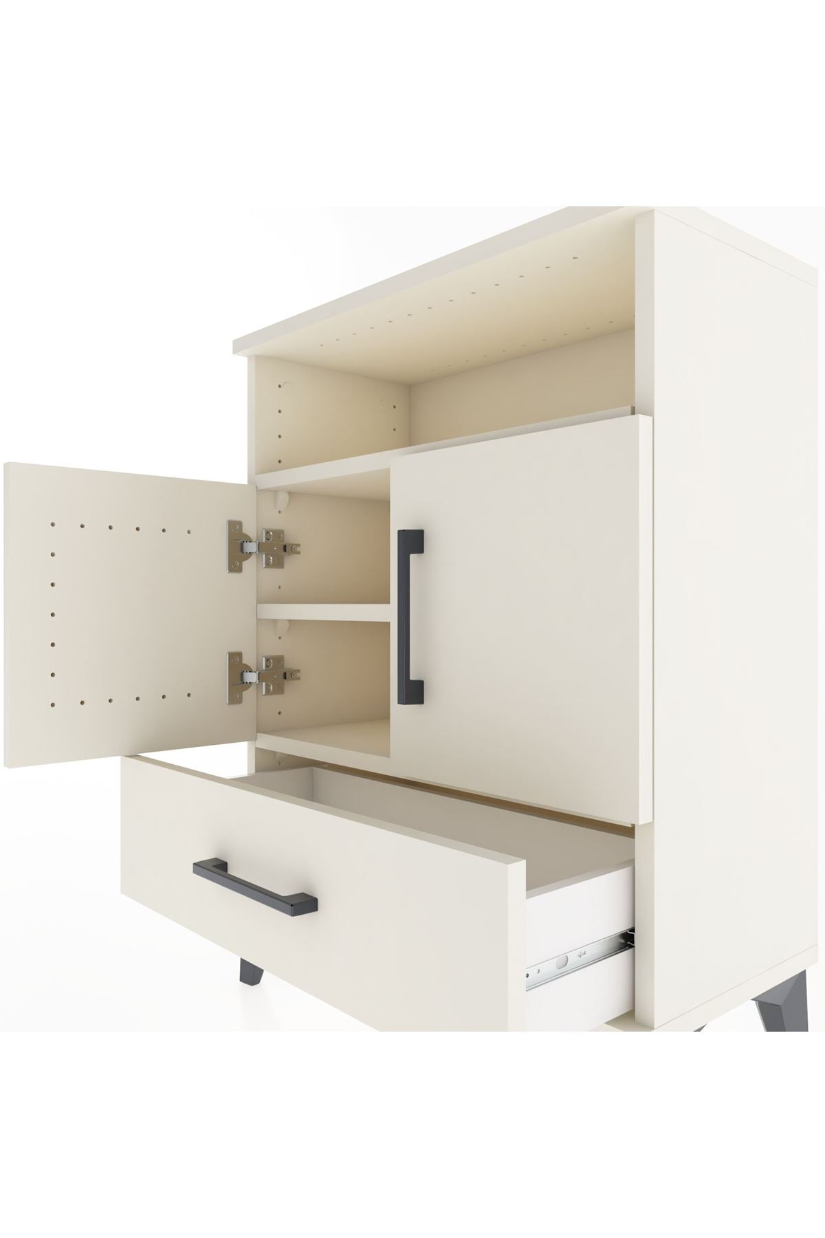 Arges Komodin 2 Raflı 2 Kapaklı 60x30x80 Aytaşı-Aytaşı