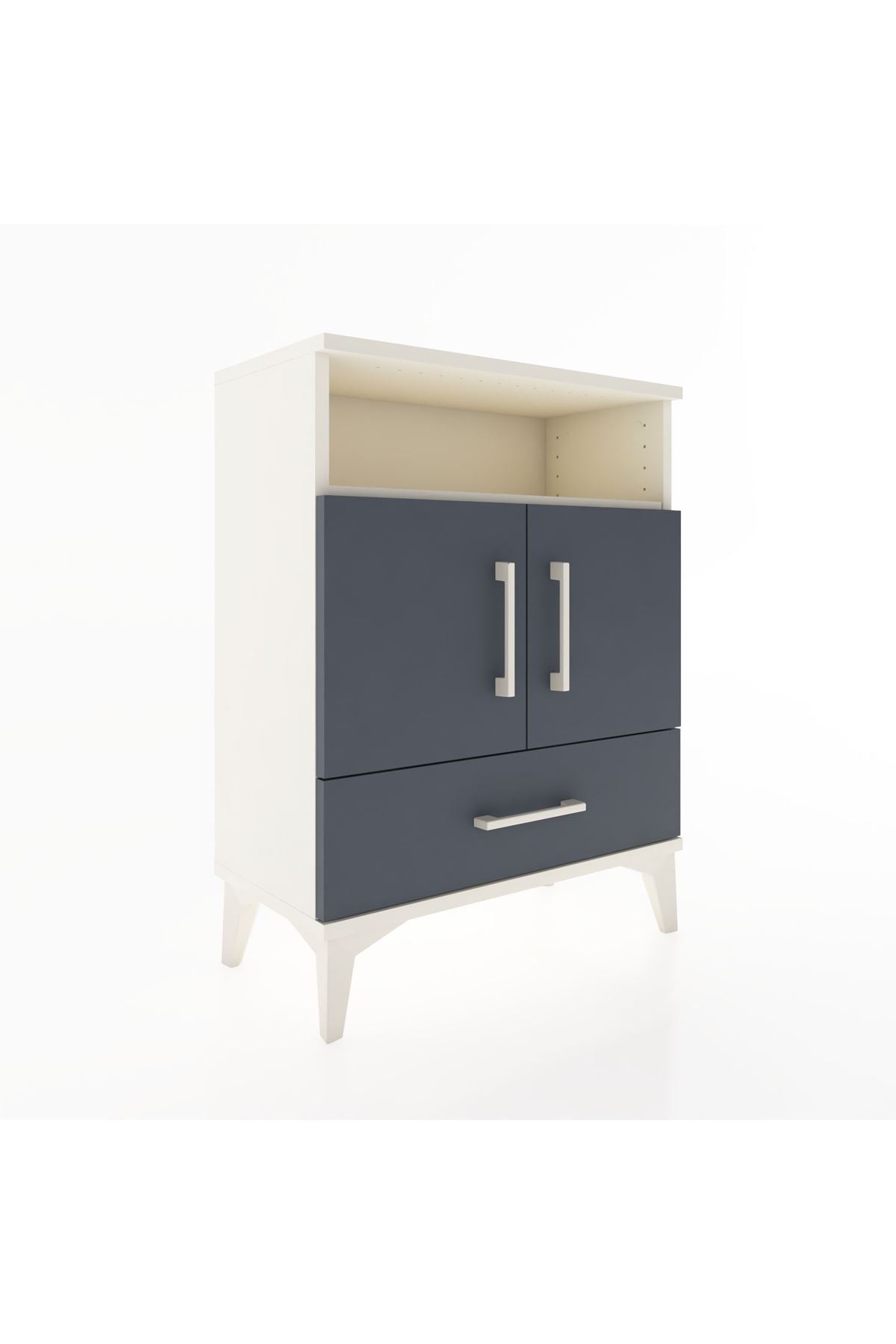 Arges Komodin 2 Raflı 2 Kapaklı 60x30x80 Aytaşı-Antrasit