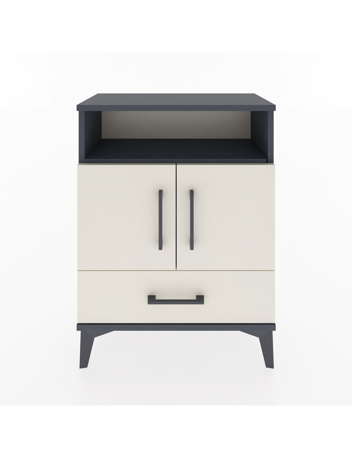 Arges Komodin 2 Raflı 2 Kapaklı 60x30x80 Antrasit-Aytaşı