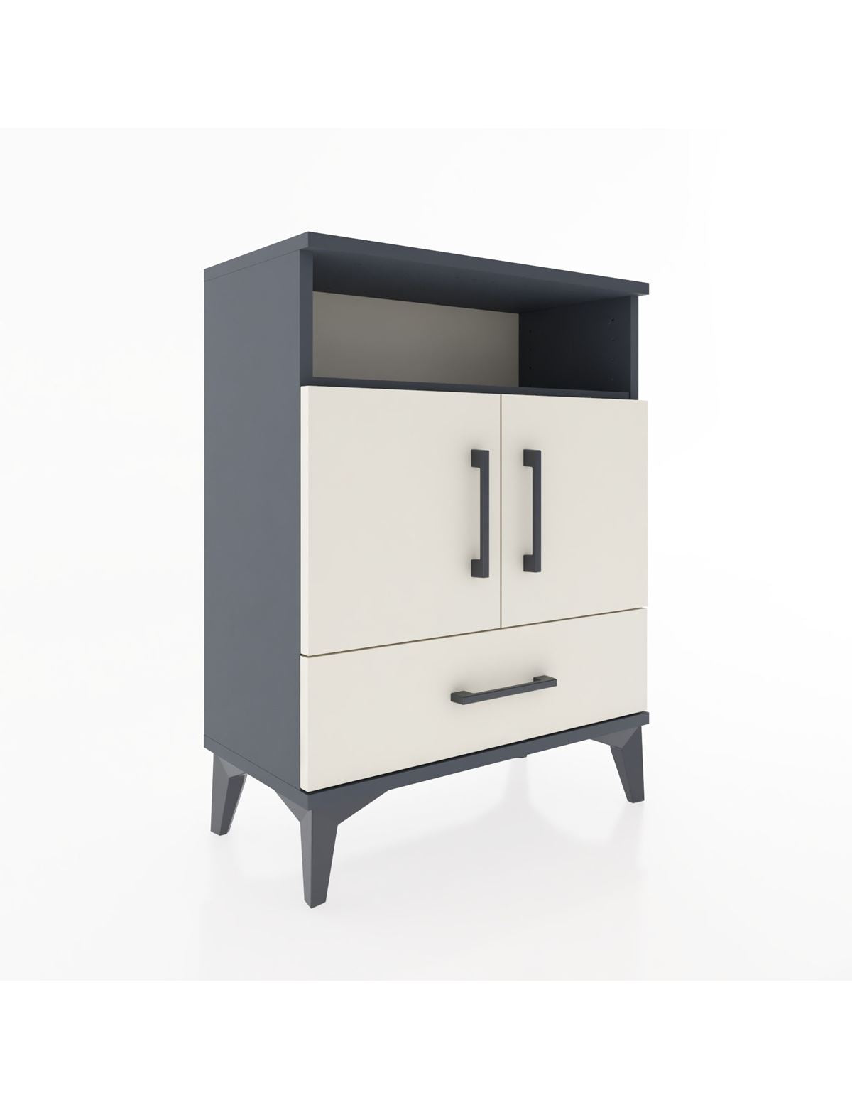 Arges Komodin 2 Raflı 2 Kapaklı 60x30x80 Antrasit-Aytaşı