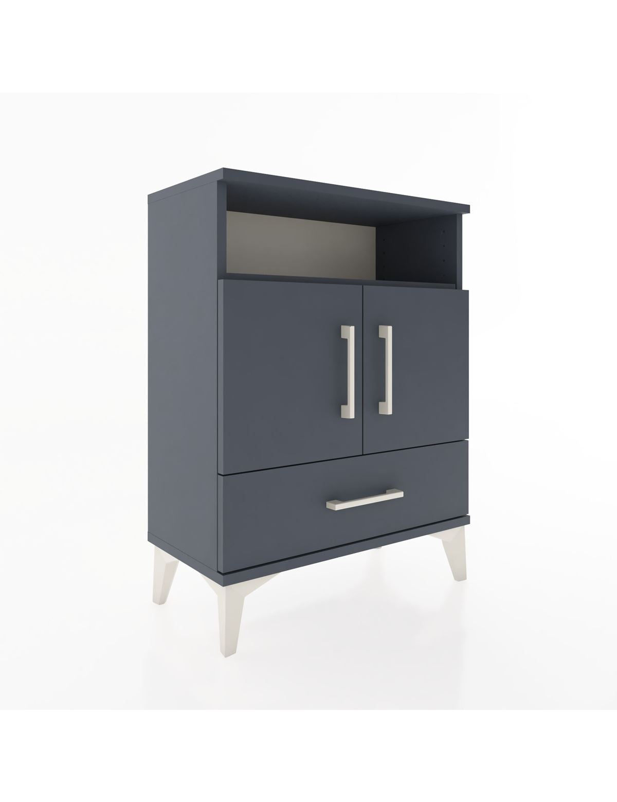 Arges Komodin 2 Raflı 2 Kapaklı 60x30x80 Antrasit-Antrasit