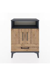 Arges Komodin 2 Raflı 2 Kapaklı 60x30x80 Antrasit-Çam