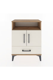 Arges Komodin 2 Raflı 2 Kapaklı 60x30x80 Çam-Aytaşı