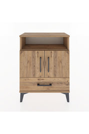 Arges Komodin 2 Raflı 2 Kapaklı 60x30x80 Çam-Çam