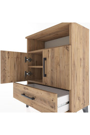 Arges Komodin 2 Raflı 2 Kapaklı 60x30x80 Çam-Çam