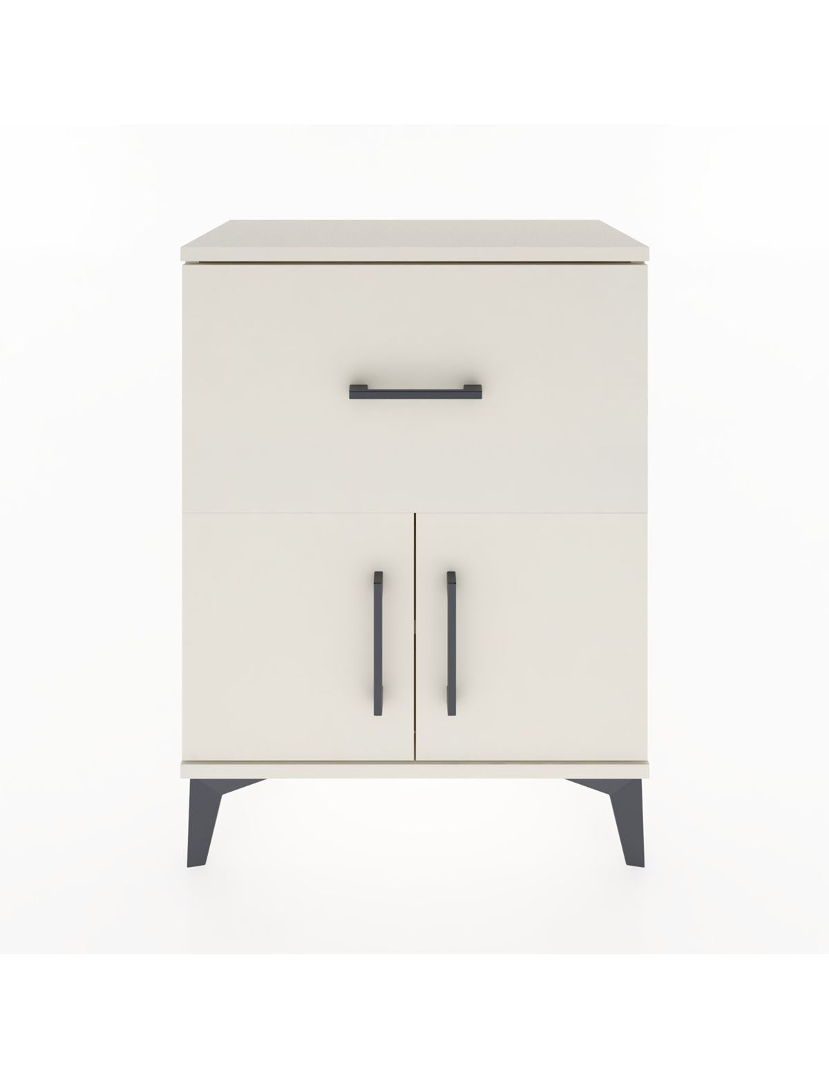 Arges Komodin 3 Raflı Tek Çekmeceli 2 Kapaklı 60x30x80 Aytaşı-Aytaşı