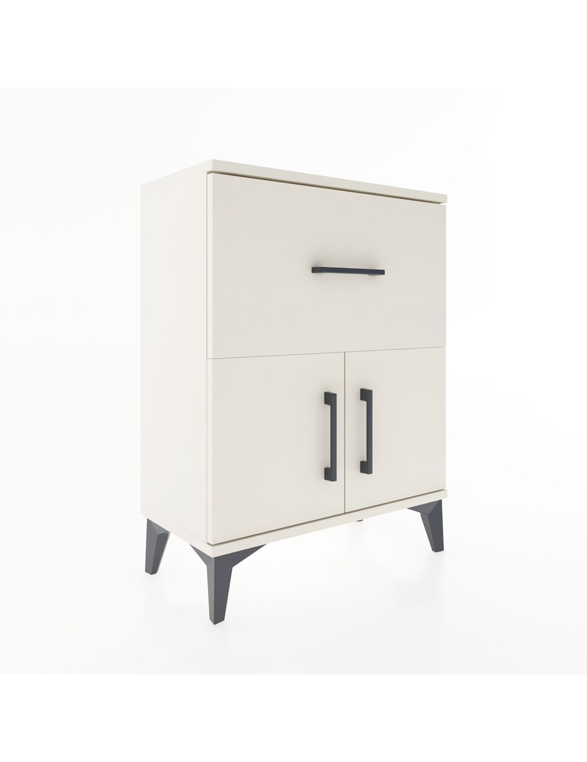 Arges Komodin 3 Raflı Tek Çekmeceli 2 Kapaklı 60x30x80 Aytaşı-Aytaşı