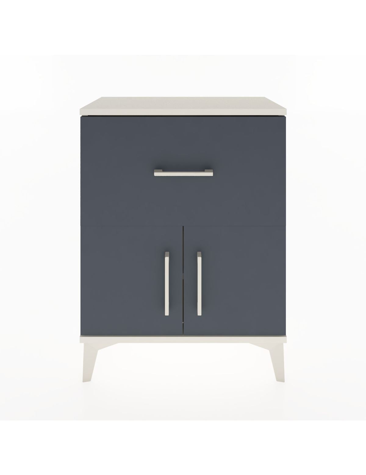 Arges Komodin 3 Raflı Tek Çekmeceli 2 Kapaklı 60x30x80 Aytaşı-Antrasit