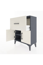 Arges Komodin 3 Raflı Tek Çekmeceli 2 Kapaklı 60x30x80 Antrasit-Aytaşı