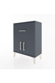 Arges Komodin 3 Raflı Tek Çekmeceli 2 Kapaklı 60x30x80 Antrasit-Antrasit
