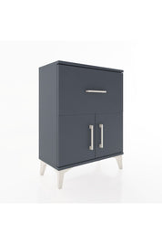 Arges Komodin 3 Raflı Tek Çekmeceli 2 Kapaklı 60x30x80 Antrasit-Antrasit