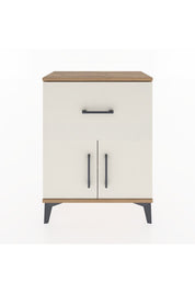 Arges Komodin 3 Raflı Tek Çekmeceli 2 Kapaklı 60x30x80 Çam-Aytaşı