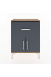 Arges Komodin 3 Raflı Tek Çekmeceli 2 Kapaklı 60x30x80 Çam-Antrasit