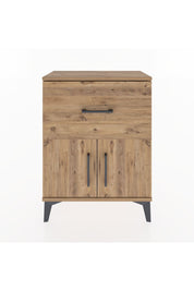 Arges Komodin 3 Raflı Tek Çekmeceli 2 Kapaklı 60x30x80 Çam-Çam