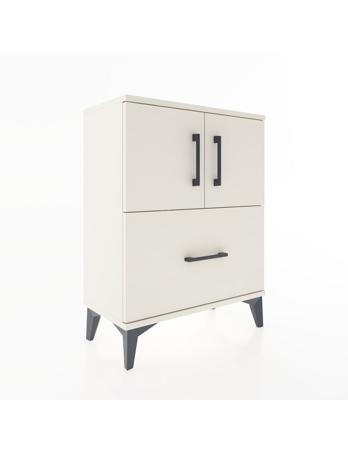 Arges Komodin Tek Raflı Tek Çekmeceli 2 Kapaklı 60x30x80 Aytaşı-Aytaşı