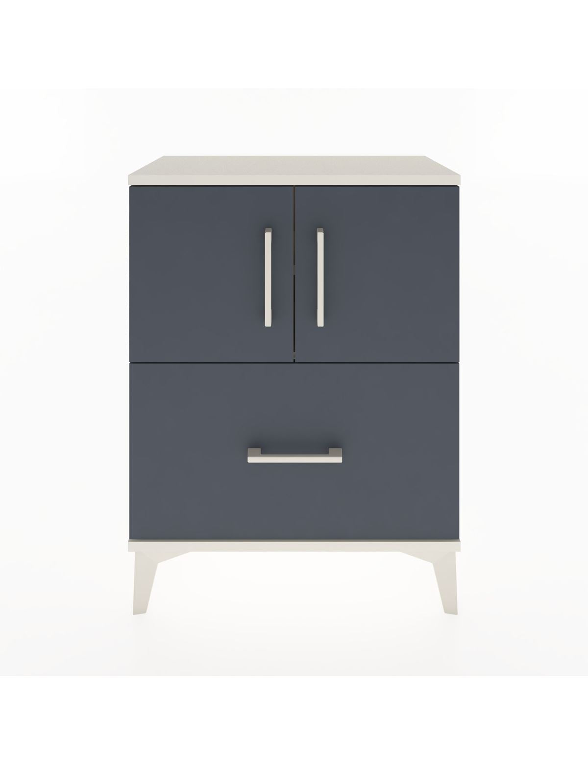 Arges Komodin Tek Raflı Tek Çekmeceli 2 Kapaklı 60x30x80 Aytaşı-Antrasit