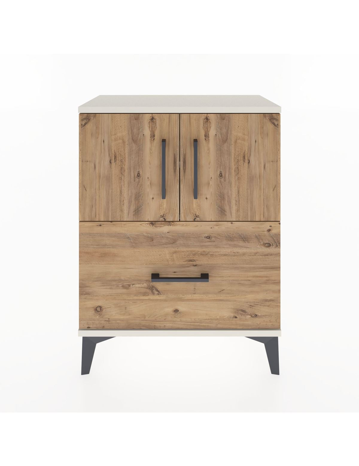 Arges Komodin Tek Raflı Tek Çekmeceli 2 Kapaklı 60x30x80 Aytaşı-Çam