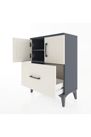 Arges Komodin Tek Raflı Tek Çekmeceli 2 Kapaklı 60x30x80 Antrasit-Aytaşı