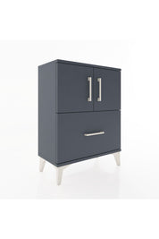 Arges Komodin Tek Raflı Tek Çekmeceli 2 Kapaklı 60x30x80 Antrasit-Antrasit