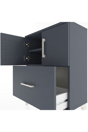 Arges Komodin Tek Raflı Tek Çekmeceli 2 Kapaklı 60x30x80 Antrasit-Antrasit