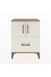 Arges Komodin Tek Raflı Tek Çekmeceli 2 Kapaklı 60x30x80 Çam-Aytaşı