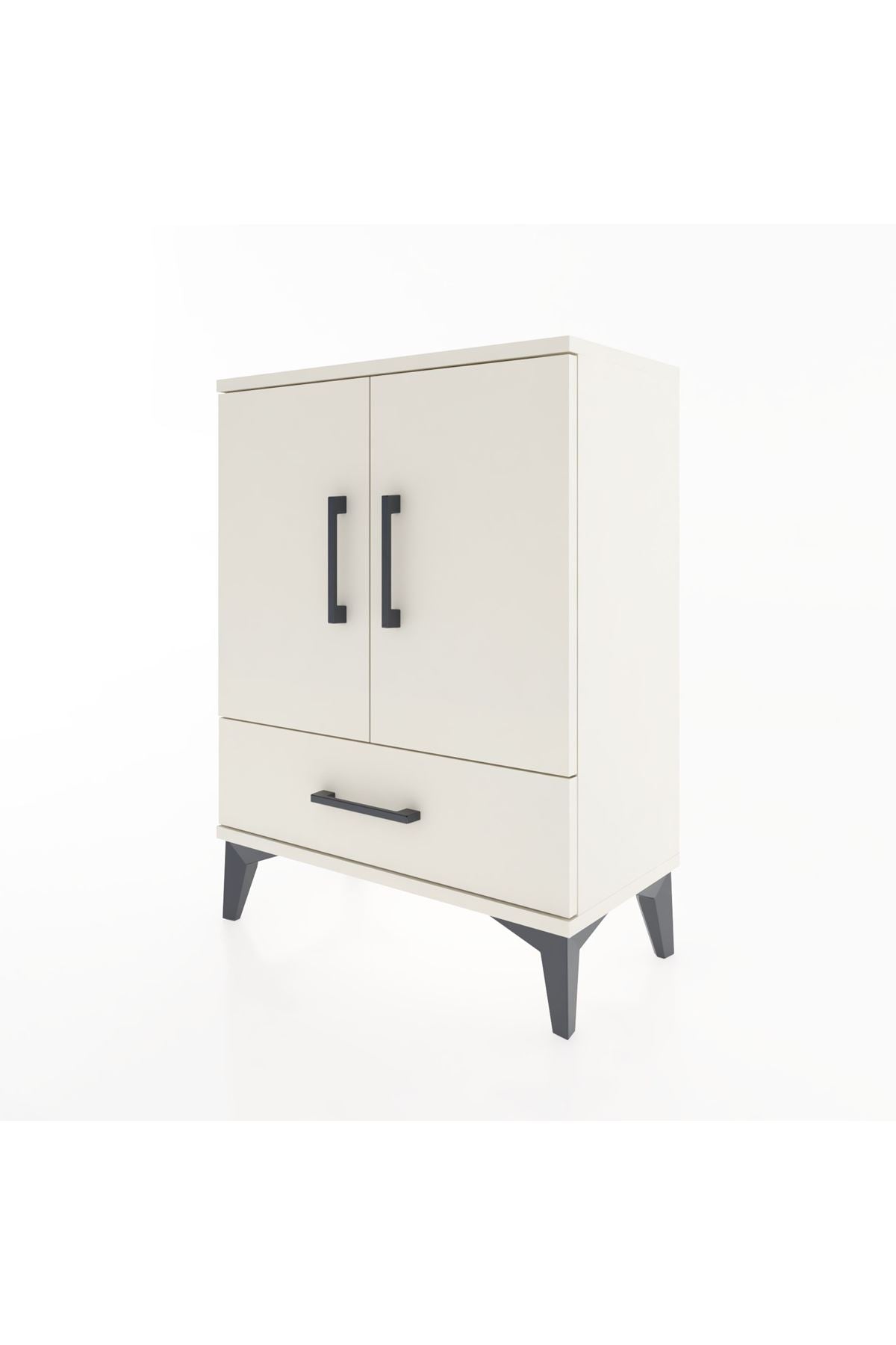 Arges Komodin 2 Raflı Tek Çekmeceli 2 Kapaklı 60x30x80 Aytaşı-Aytaşı