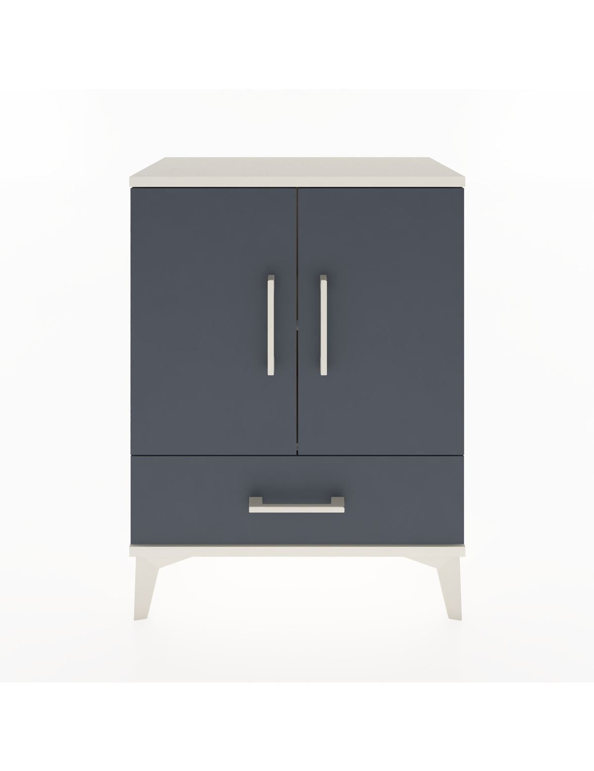 Arges Komodin 2 Raflı Tek Çekmeceli 2 Kapaklı 60x30x80 Aytaşı-Antrasit