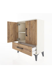 Arges Komodin 2 Raflı Tek Çekmeceli 2 Kapaklı 60x30x80 Aytaşı-Çam