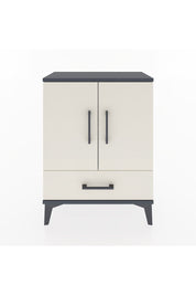 Arges Komodin 2 Raflı Tek Çekmeceli 2 Kapaklı 60x30x80 Antrasit-Aytaşı