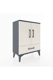 Arges Komodin 2 Raflı Tek Çekmeceli 2 Kapaklı 60x30x80 Antrasit-Aytaşı