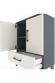 Arges Komodin 2 Raflı Tek Çekmeceli 2 Kapaklı 60x30x80 Antrasit-Aytaşı