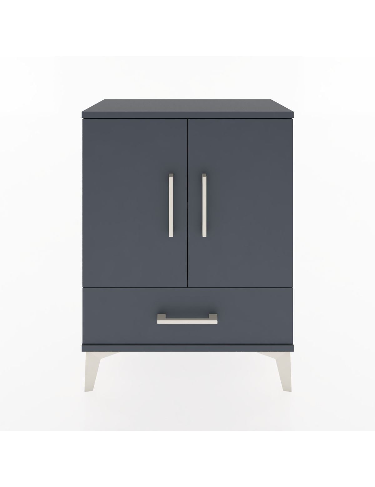 Arges Komodin 2 Raflı Tek Çekmeceli 2 Kapaklı 60x30x80 Antrasit-Antrasit