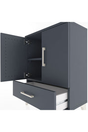 Arges Komodin 2 Raflı Tek Çekmeceli 2 Kapaklı 60x30x80 Antrasit-Antrasit