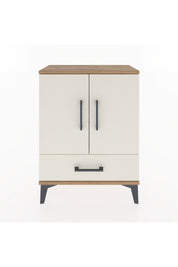 Arges Komodin 2 Raflı Tek Çekmeceli 2 Kapaklı 60x30x80 Çam-Aytaşı