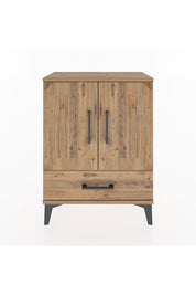 Arges Komodin 2 Raflı Tek Çekmeceli 2 Kapaklı 60x30x80 Çam-Çam