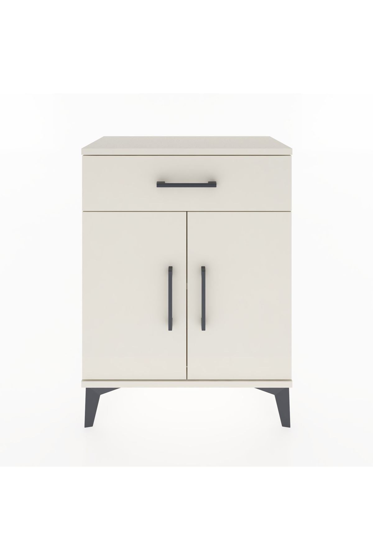 Arges Komodin 2 Raflı Tek Çekmeceli Tek Kapaklı 60x30x80 Aytaşı-Aytaşı