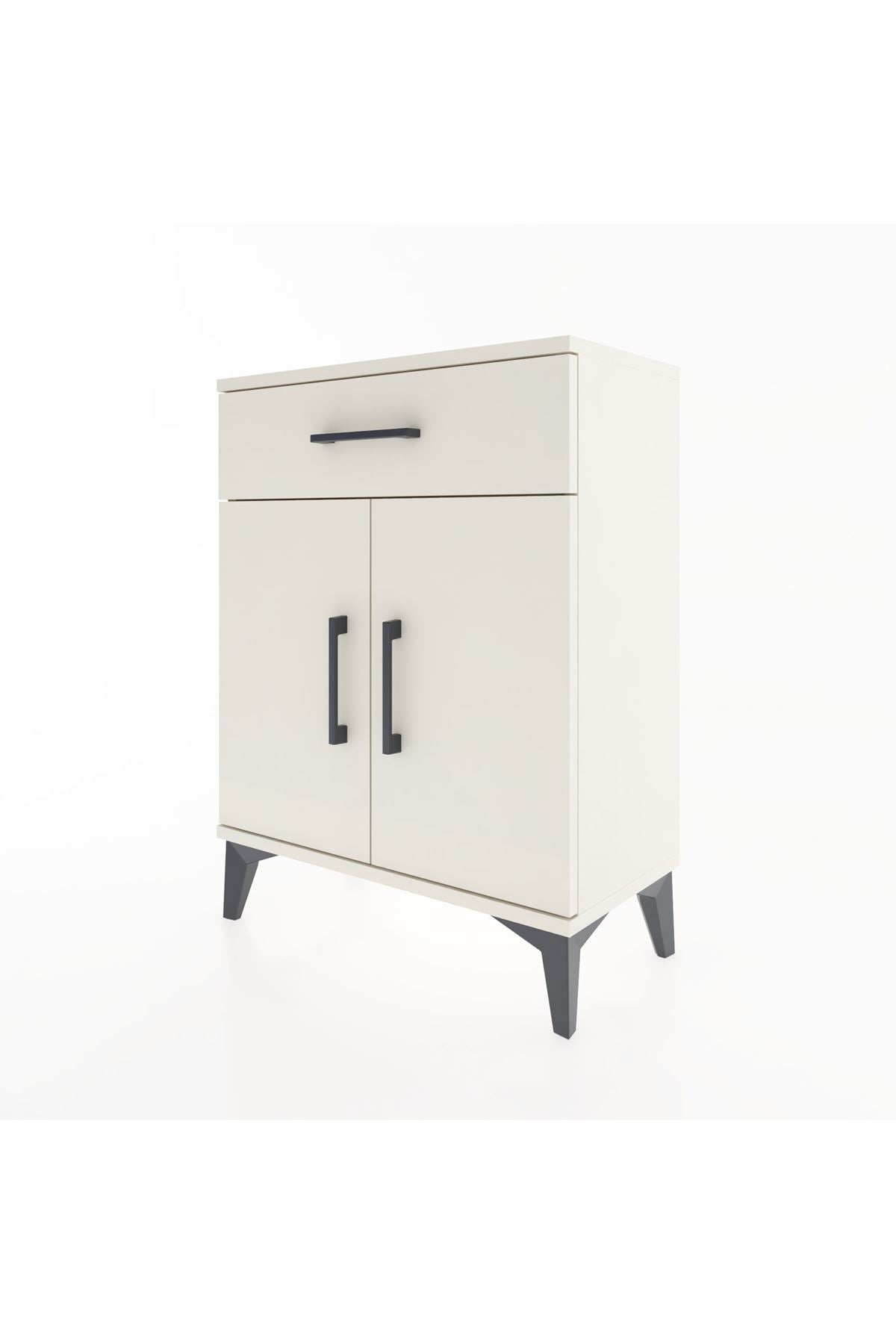 Arges Komodin 2 Raflı Tek Çekmeceli Tek Kapaklı 60x30x80 Aytaşı-Aytaşı