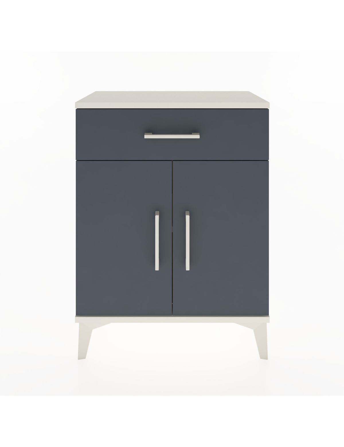 Arges Komodin 2 Raflı Tek Çekmeceli Tek Kapaklı 60x30x80 Aytaşı-Antrasit