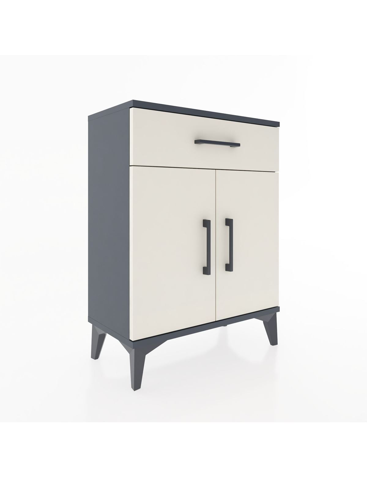 Arges Komodin 2 Raflı Tek Çekmeceli Tek Kapaklı 60x30x80 Antrasit-Aytaşı