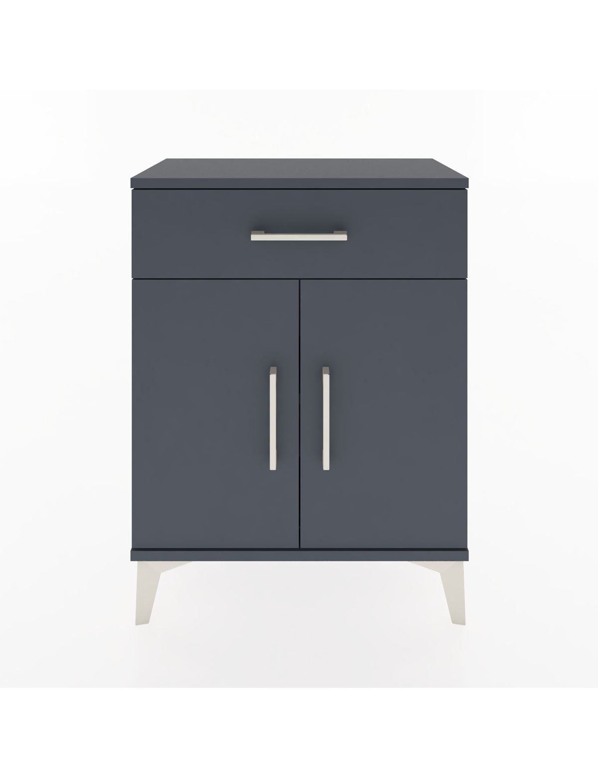 Arges Komodin 2 Raflı Tek Çekmeceli Tek Kapaklı 60x30x80 Antrasit-Antrasit