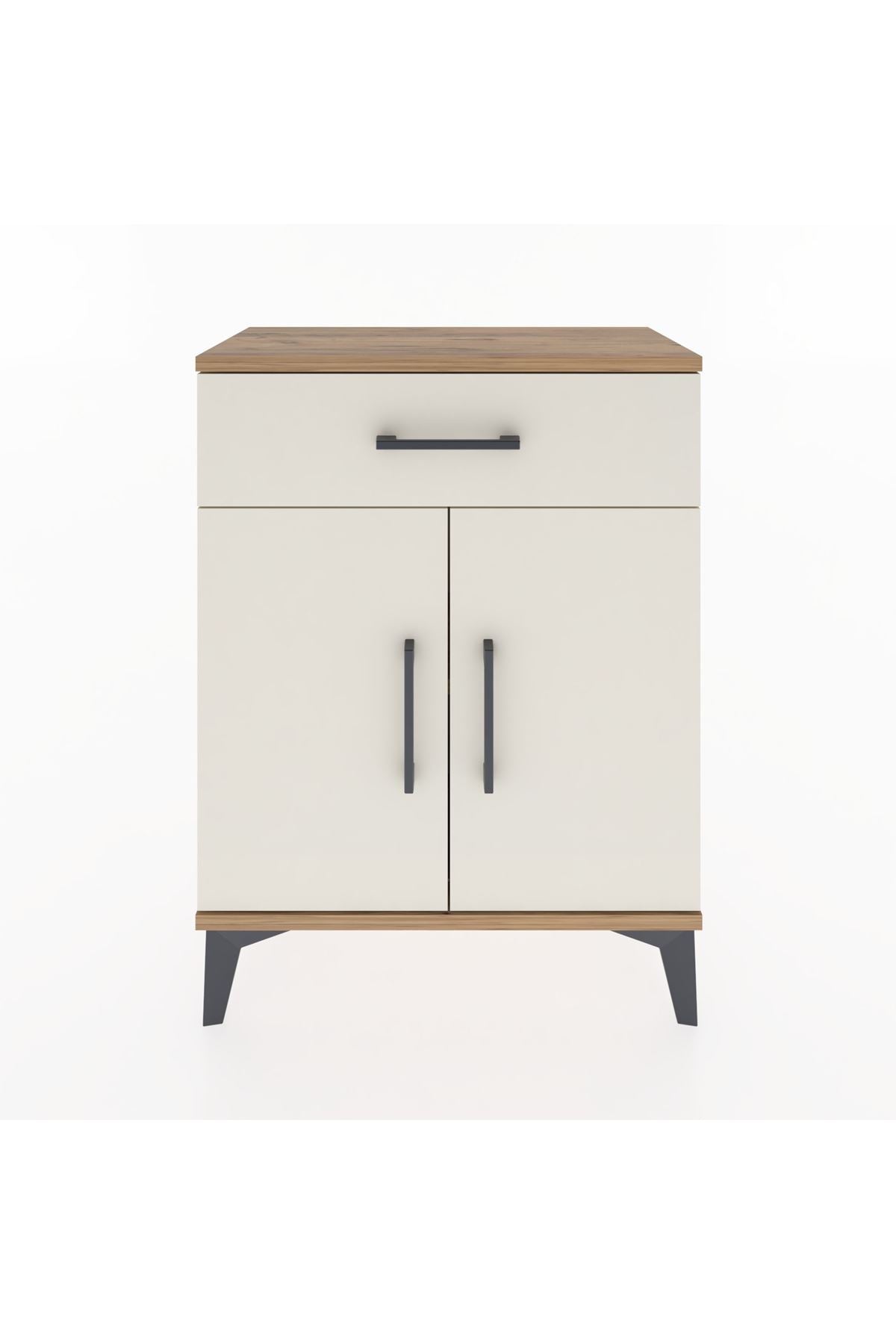 Arges Komodin 2 Raflı Tek Çekmeceli Tek Kapaklı 60x30x80 Çam-Aytaşı