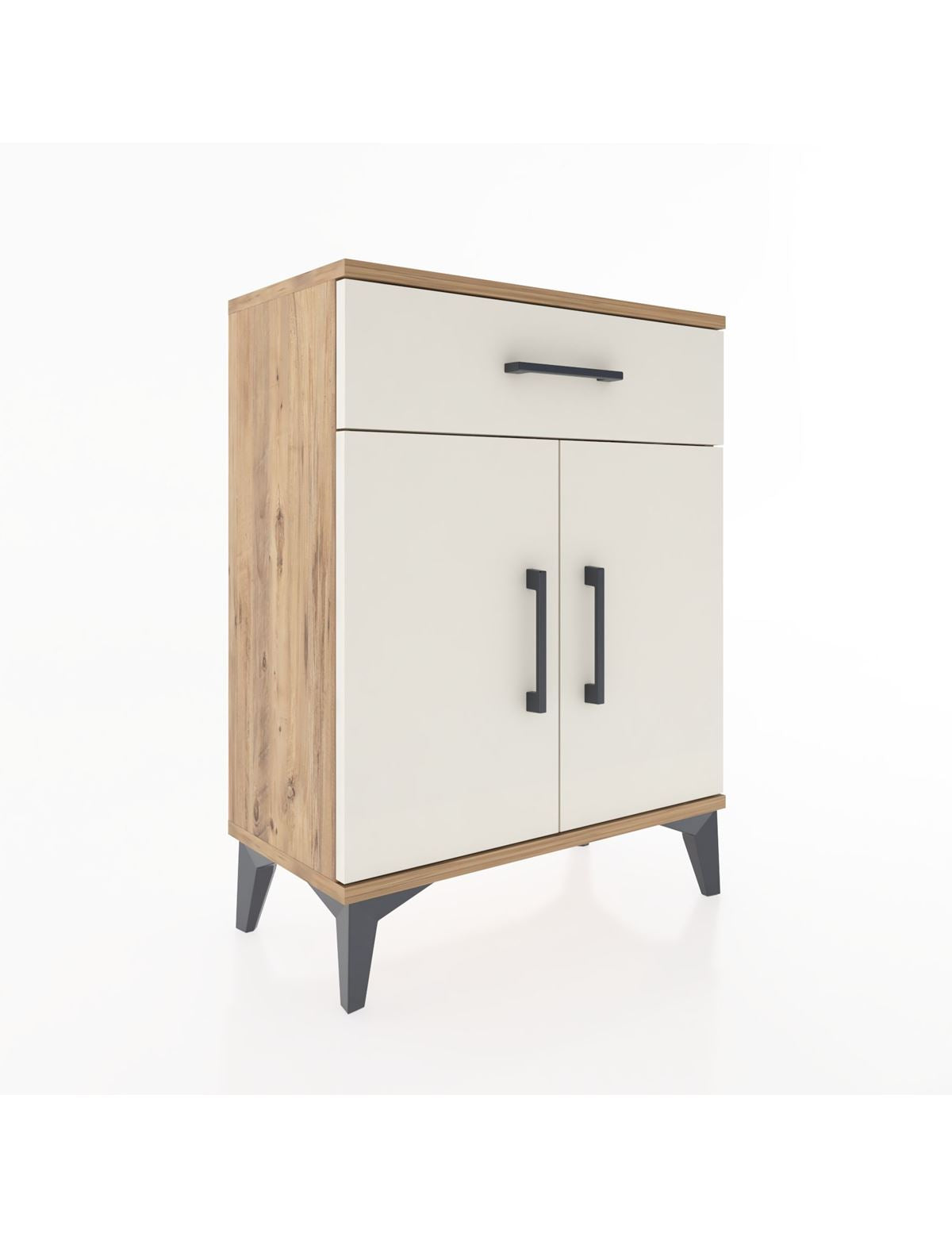 Arges Komodin 2 Raflı Tek Çekmeceli Tek Kapaklı 60x30x80 Çam-Aytaşı